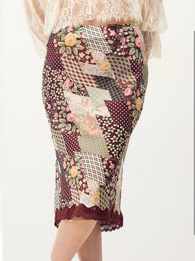 Patchwork Chiffon Midi Skirt